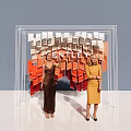 Bentley Photo Spot With Colorful Geometric Installation And Transparent Frame Where Two Women Pose