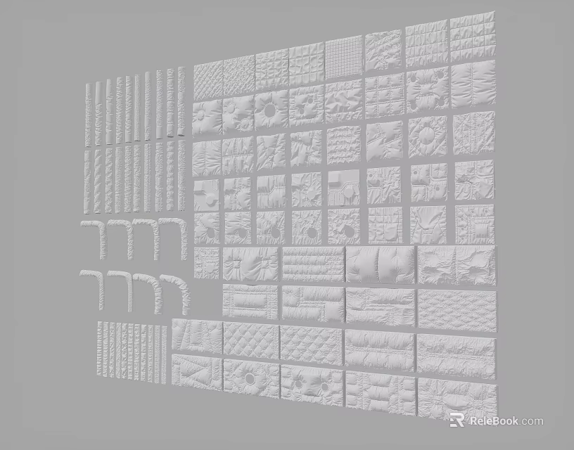 Furniture Decorative Panel Collection With Various Textured Patterns And Diverse Design Elements 3d model