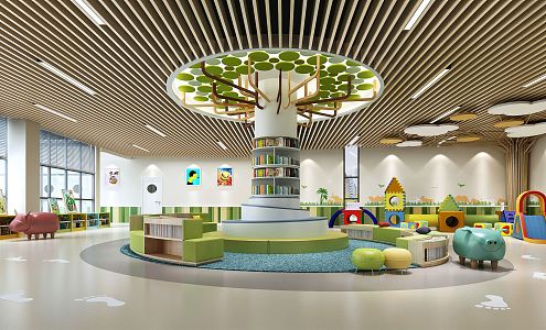 Modern Kindergarten Hall Kindergarten Leisure Play Foyer Children's Toys Playful 3d model