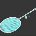 Red Blue Frame Badminton Racket With Black Handle And White Shuttlecock Sports Equipment