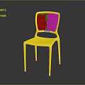 Yellow Leisure Chair With Perforated Backrest Modern Design And Plastic Material