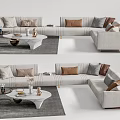 Modern sofa coffee table combination 3d model