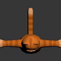 Cute Orange Striped Cartoon Cat Doll With Big Eyes And Outstretched Arms Standing On Black Background