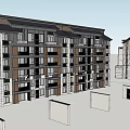 Multi Story Residential Apartment Building Exterior Design With Balconies And Windows