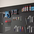 Organized Garage Wall With Tool Pegboard And Various Hanging Tools Storage Solutions 3d model