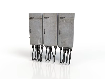 Realistic style industrial electric control panel cable wire panel industrial equipment electrical equipment wiring connection socket distribution box cable industry 3d model