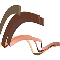 Modern Curved Multicolored Partition Design With Stripes For Interior Decor