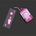 Pink Drink Carton With Red And White Striped Straw And Spilled Liquid