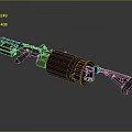 Browning Machine Gun Browning Gatling White Machine Gun Machine Gun Bullet Military 3d model