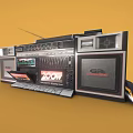 Vintage 200W High Power Audio Speaker System with Radio and Tape Player Design