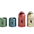 Colorful Metallic Tea Tins With Lisbon Tea Logo