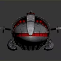 Futuristic Sci Fi Spaceship With Metallic Exterior Red Accents Open Hatch Interior