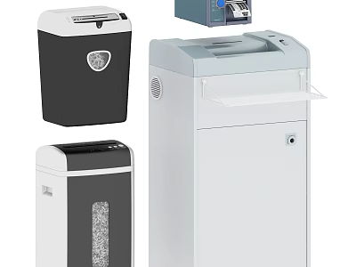 Modern Office Appliances Including Different Shredder Sizes Colors and Efficient Designs for Workplace 3d model