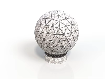Anatomical Organ Structure With Hair Inspired Geometric Patterned Sphere 3d model