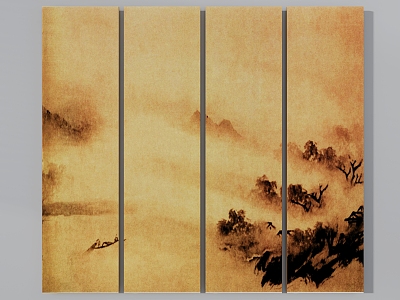 New Chinese Hanging Painting Landscape Mood model