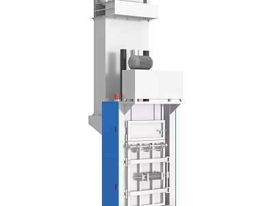 Vertical Industrial Waste Baler Equipment With Hydraulic Press And Metal Frame 3d model
