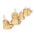 Decorative Set of Candle Lamps Featuring Melted Wax Texture And Illuminated Wick Design
