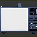 Blue Portable Microwave Oven With Handle And Control Panel For Home Use
