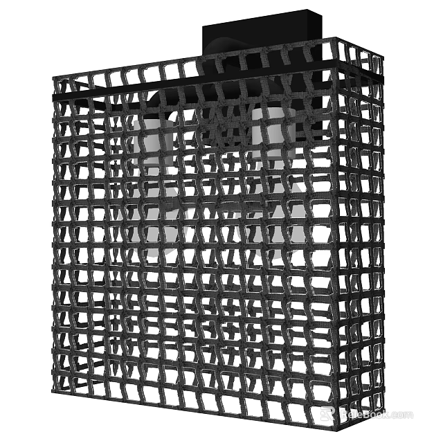 Modern Black Grid Metal Wall Light For Stylish Indoor Decorative Lighting 3d model 
