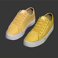 DC Yellow Casual Lace Up Shoes With White Sole And Yellow Upper Design