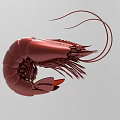 Red Intricate Shrimp Sculpture Artistic Carving With Lifelike Details And Design