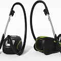 Modern Black and Green Household Vacuum Cleaners with Long Handles and Efficient Suction Design