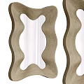Wavy Wooden Framed Decorative Mirror With Unique Design For Home Interior Decor