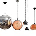 Various Modern Pendant Lights With Mirrored Spherical And Translucent Dome Designs