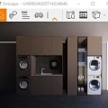 Modern Bathroom Cabinet Rack With Washing Machine Dryer Sink And Storage Cabinets