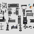 Different Types of Sports Equipment Including Treadmills Dumbbells and Exercise Machines