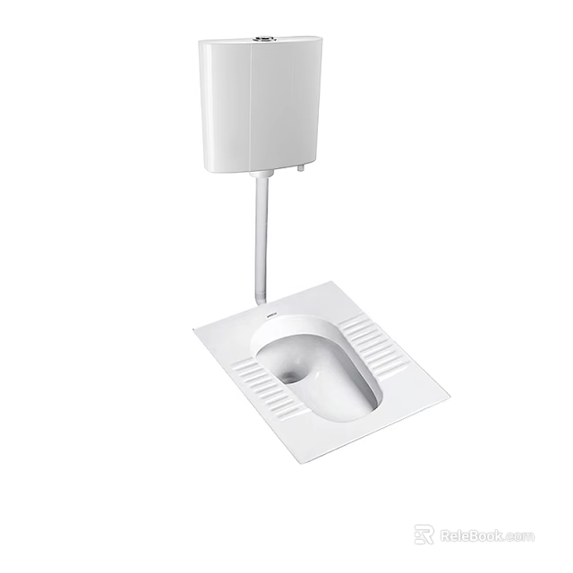 Modern White Ceramic Urinal With Flush Valve And Floor Base Design 3d model