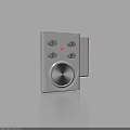 White Digital Control Panel With Numeric Buttons And Round Knob Design