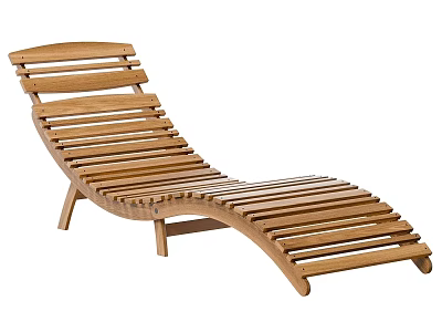 Modern Wooden Double Sofa Design With Curved Slatted Frame And Ergonomic Lounge 3d model