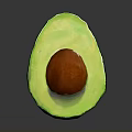 Fresh Ripe Halved Avocado Showing Green Flesh and Brown Seed on Dark Background