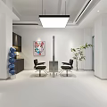 Modern Beauty Hair Salon Interior Design With White Decor Reception Desk Hairdressing Chairs And Mirrors