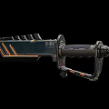 Futuristic Sci Fi Weapon with Black Orange Design Mechanical Grip and Sharp Blade 3d model