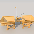 Industrial Equipment with Double Hoppers Stable Frames and Connecting Metal Pipes