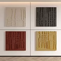 Four Colored Square Decorative Panels With Textured Grid Patterns Design