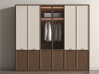 Middle Style Wardrobe Wood Adult 3d model