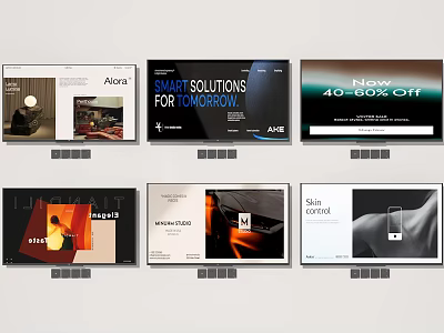 Modern TV Screens Display Various Content Including Smart Solutions And Promotions 3d model