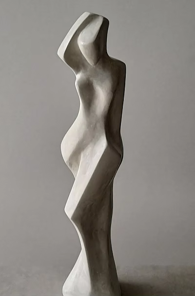 Modern White Marble Abstract Sculpture Decorative Ornament Set For Home Decor 3d model