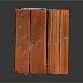 Orange Wooden Square Trash Can With Blue Trash Bag Inside Modern Design