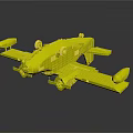 Bright Red Yellow Toy Airplane Model With White Wings And Black Wheels