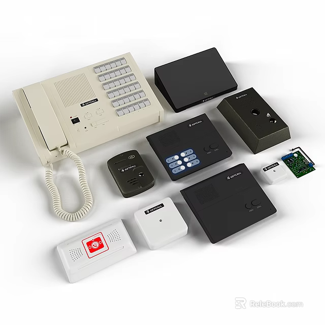 Kitchen Appliances Control Devices With White Black Panels And Functional Buttons 3d model 