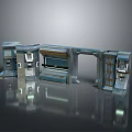 Modern Building Structure With Metallic Archway And Reflective Surface Details 3d model