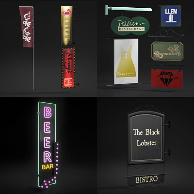 Modern decorative lights signs neon lights 3d model Modern decorative lights signs neon lights 3d model