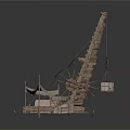 Industrial Construction Crane Structure With Metal Boom Arm And Base Platform