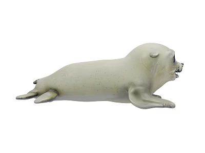 White Spotted Seal Figurine Lying Position For Home Decoration 3d model