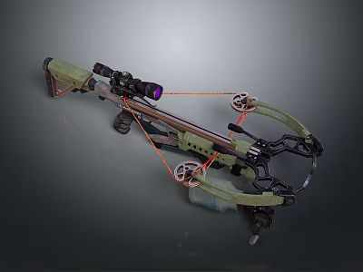 Modern Compound Bow With Tactical Scope And Advanced Hunting Gear Design 3d model