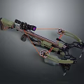 Modern Compound Bow With Tactical Scope And Advanced Hunting Gear Design 3d model
